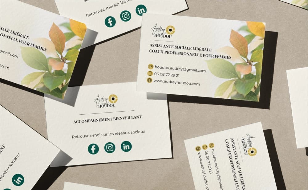 Preview of a custom business card in Normandy